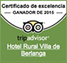 TripAdvisor Certificado de Excelencia 2015